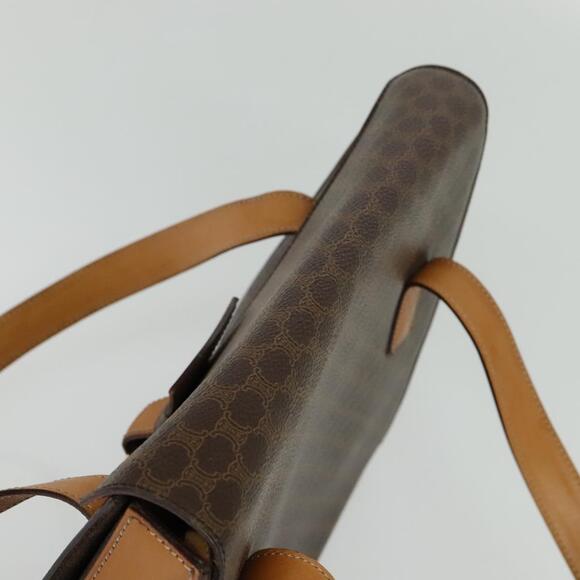 CELINE Macadam Canvas Hand Bag Pvc Leather Brown Gold - Picture 6 of 12